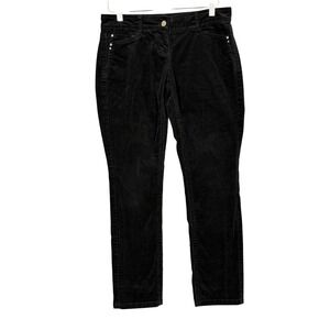 WHBM Pants Womens 2S‎ Short Black Noir Slim Leg Corduroy Low Rise Cotton Stretch